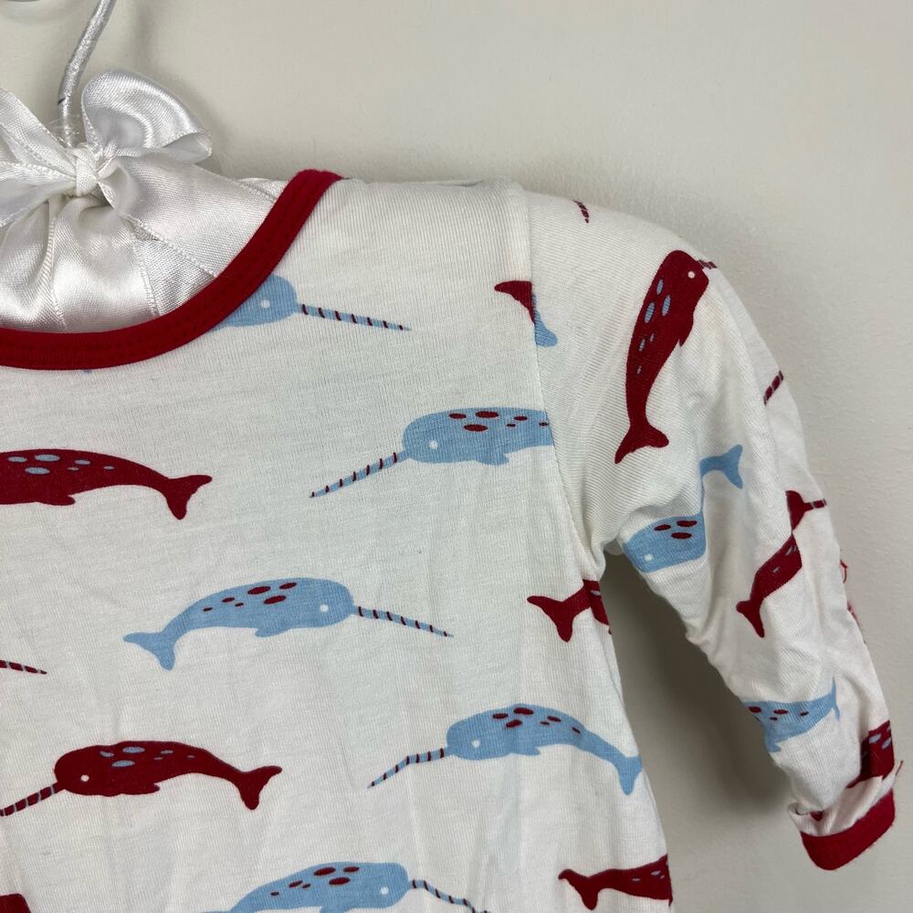 Kickee Pants Print Layette Gown & Double Knot Hat Set 0-3 Months NWT - Picture 3 of 9
